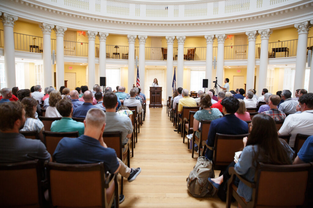 Photo of speaker and audience at keynote from 2025 Annual Meeting